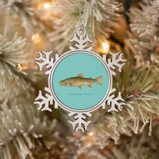Rainbow Trout Snowflake Framed Ornament (Tree)