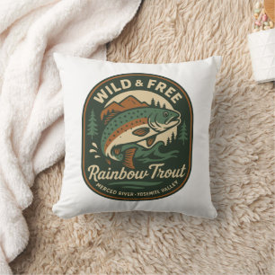 Rainbow Trout Throw Pillow