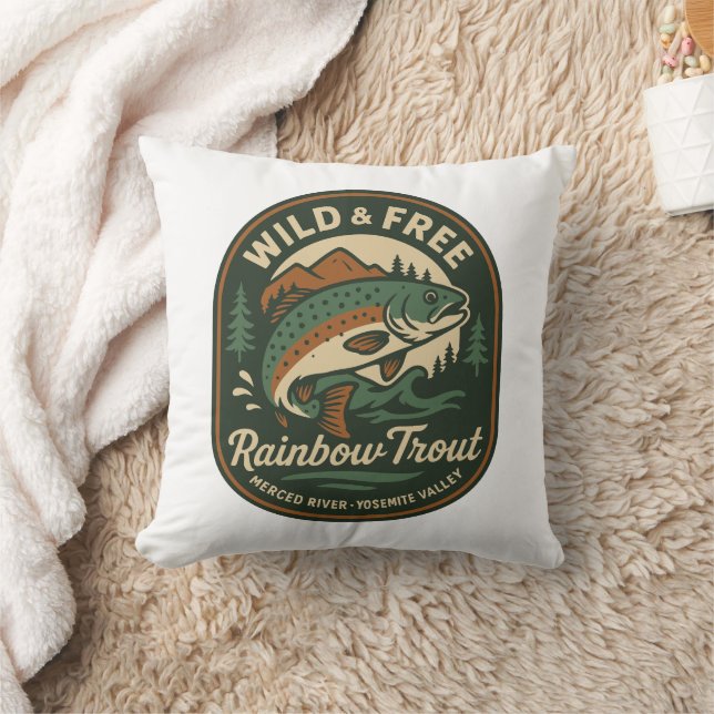Rainbow Trout Throw Pillow (Blanket)