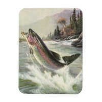 Rainbow Trout, Vintage Fisherman Fishing for Fish