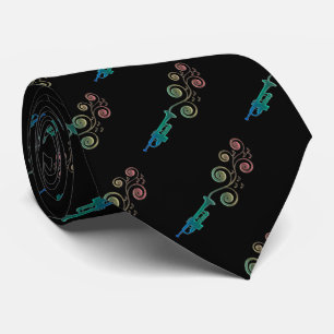 Rainbow Trumpet Pattern Let There Be Jazz Tie