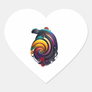 Rainbow Turtle Heart Sticker