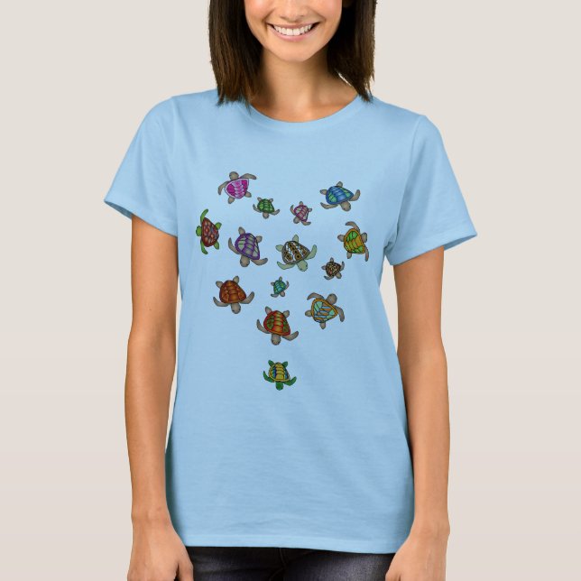 Rainbow Turtle Heart T-Shirt (Front)