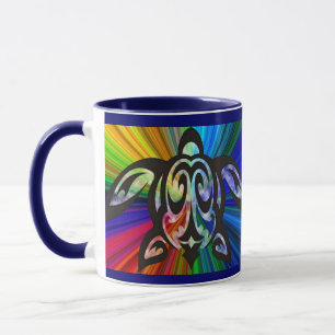 Rainbow turtle mug