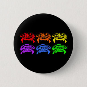 Rainbow Turtles 2 Inch Round Button