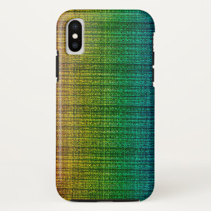 Rainbow Tweed Fabric Look Patterned iPhone X Case