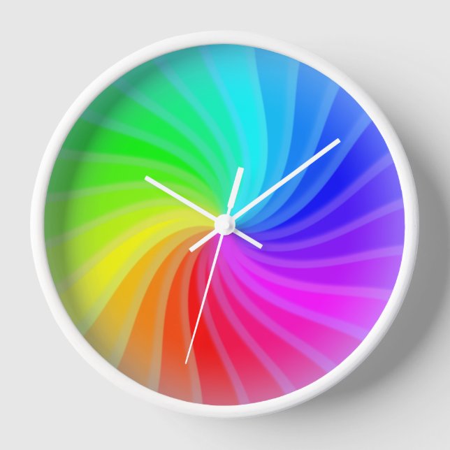 Rainbow Twirl  Clock (Front)