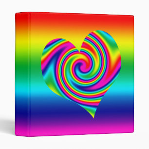 Rainbow Twirl Heart Binder