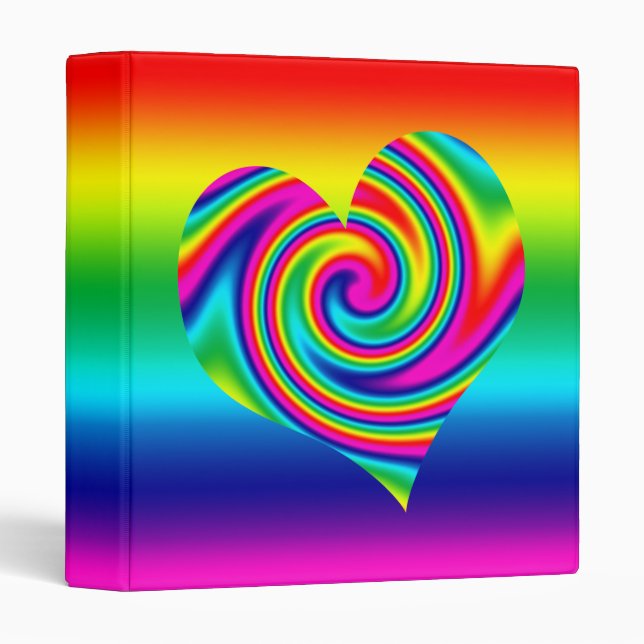 Rainbow Twirl Heart Binder (Front/Spine)