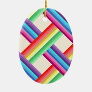 Rainbow Twist Ceramic Ornament