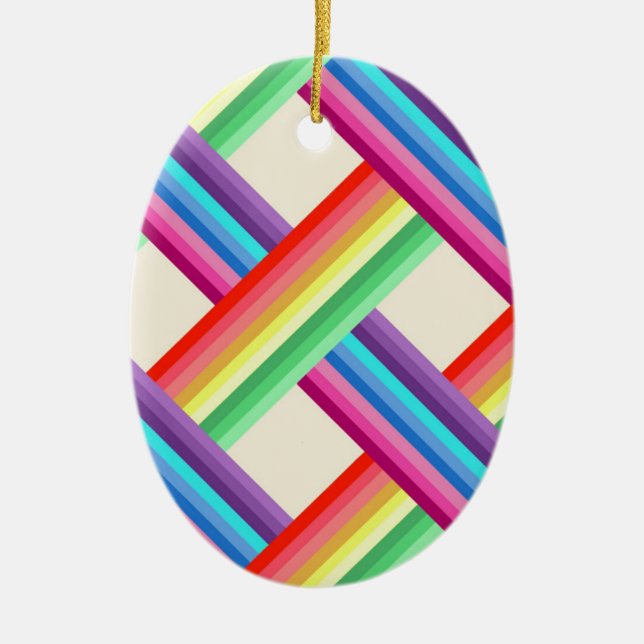 Rainbow Twist Ceramic Ornament (Front)