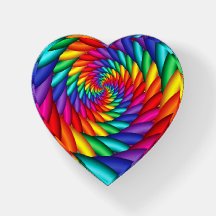 Rainbow Twist Fractal Paperweight