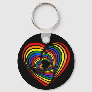 Rainbow Twist Heart Keychain