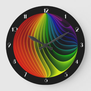 Rainbow Twist Round Wall Clock