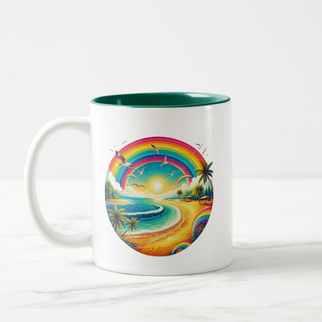 Rainbow  Two-Tone coffee mug (Left)