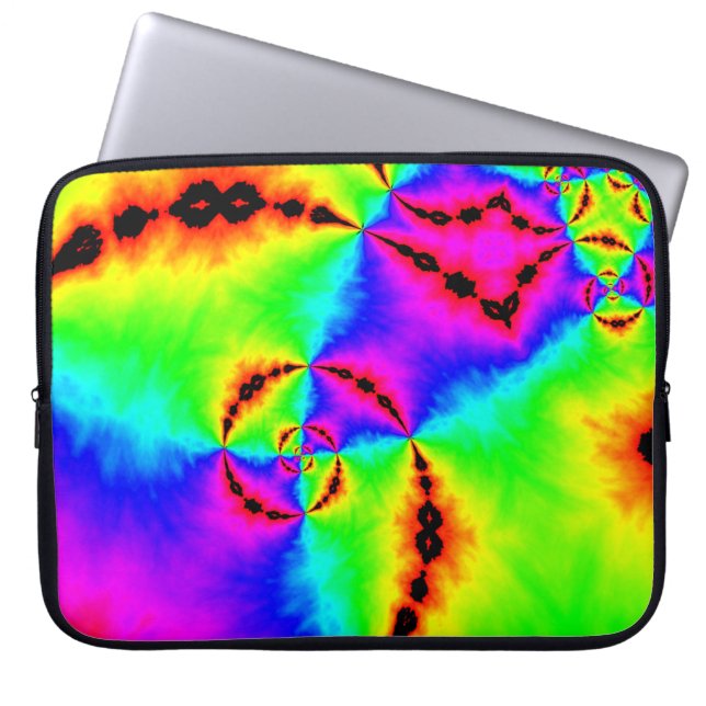 Rainbow tye dye laptop sleeve (Front)