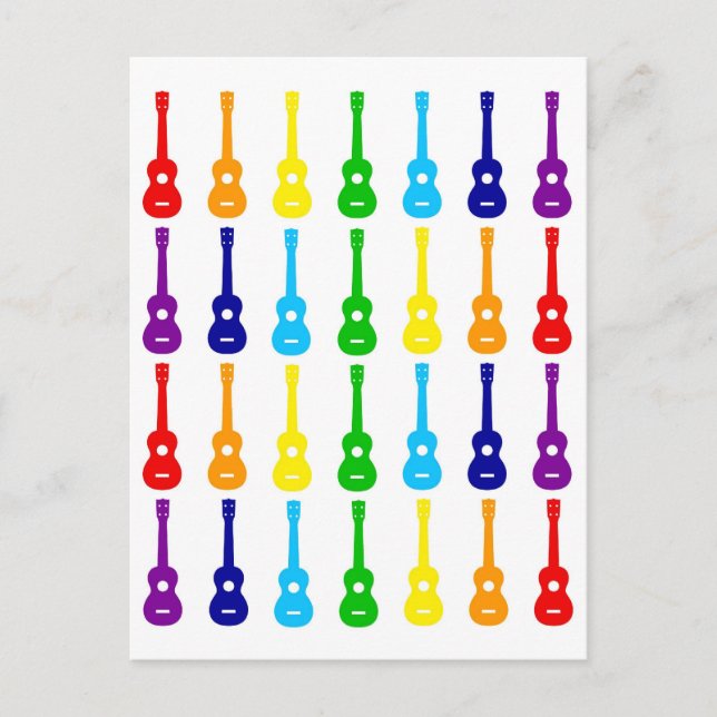 Rainbow Ukes Postcard (Front)