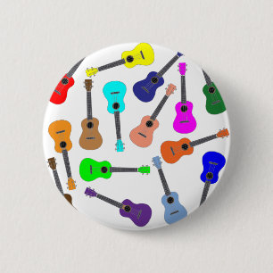 Rainbow Ukulele 2 Inch Round Button