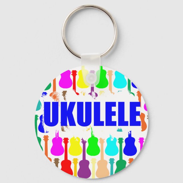 Rainbow Ukuleles Keychain (Front)