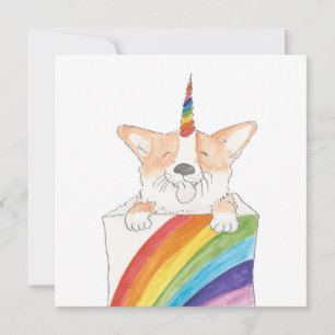 Rainbow Unicorgi flat card