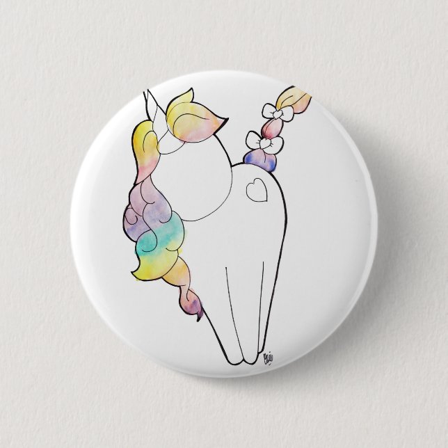 Rainbow Unicorn 2 Inch Round Button (Front)