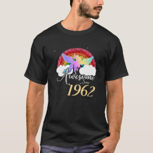 Rainbow Unicorn 60Th Birthday T Unicorn 1962 Birth T-Shirt
