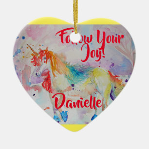 Rainbow Unicorn Aquarelle Enfants Nom Décoration