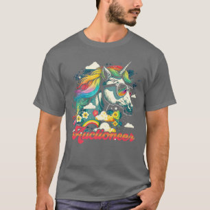 Rainbow Unicorn Auctioneer T-Shirt