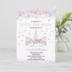 Rainbow Unicorn Baby Shower Invitation