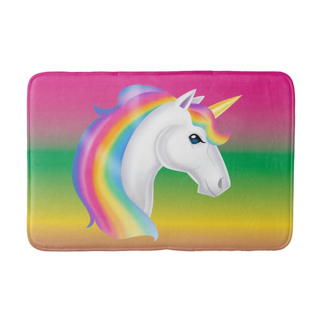 Rainbow Unicorn Bath Mat (Front)