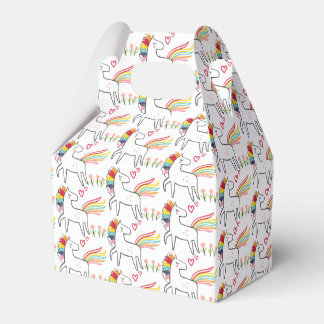 Rainbow Unicorn Birthday Custom Name Favor Box