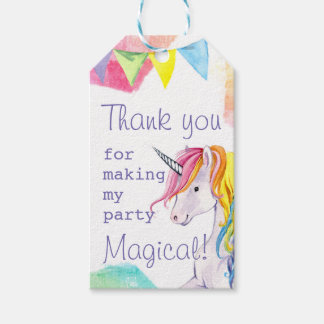 Rainbow Unicorn Birthday Favour Tag