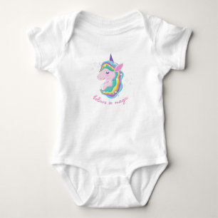 Rainbow Unicorn Birthday Party Baby Bodysuit