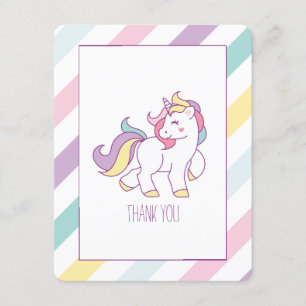 Rainbow Unicorn Birthday Party Thank You Notes