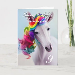 Rainbow Unicorn Bonne carte fille d'anniversaire