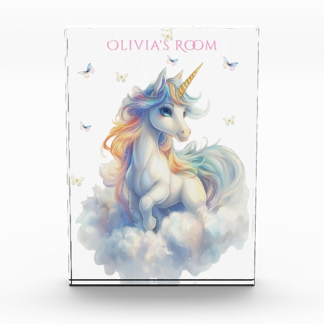 Rainbow Unicorn Butterflies   Photo Block (Front)