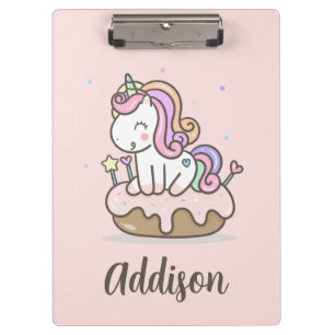 Rainbow Unicorn Cake Personalized Clipboard