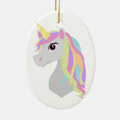 Rainbow Unicorn Ceramic Ornament (Back)