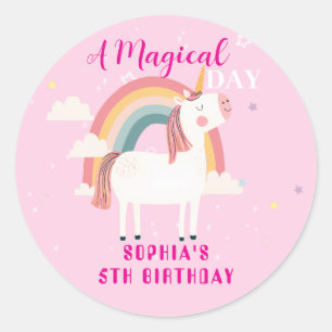 Rainbow Unicorn Classic Round Sticker