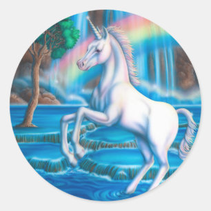 Rainbow Unicorn Classic Round Sticker