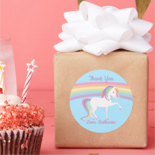 Rainbow Unicorn Classic Round Sticker