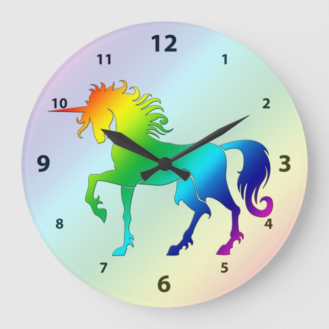 Rainbow Unicorn Clock (Front)