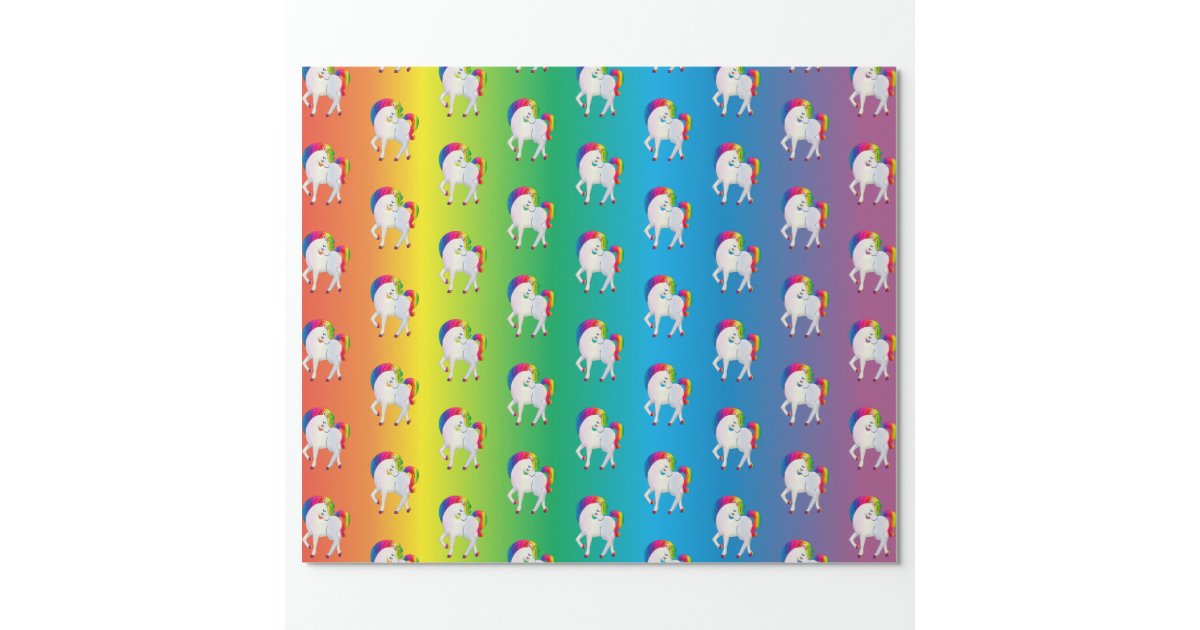 Rainbow Unicorn Colorful Gift Wrapping Paper | Zazzle.ca