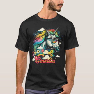 Rainbow Unicorn Courier T-Shirt