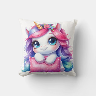 Rainbow Unicorn Coussin d'accrochage