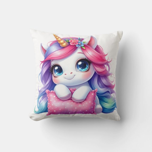 Rainbow Unicorn Coussin d'accrochage (Recto)