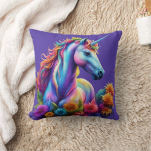 Rainbow Unicorn Cushion Purple