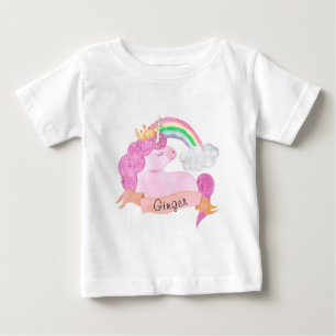🌈Rainbow Unicorn Custom Name Baby T-Shirt