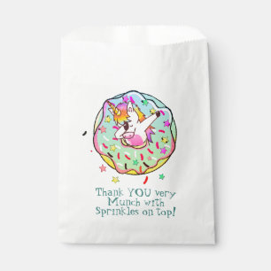 Rainbow Unicorn Dab Dance fun Blue Iced Doughnut Favour Bag