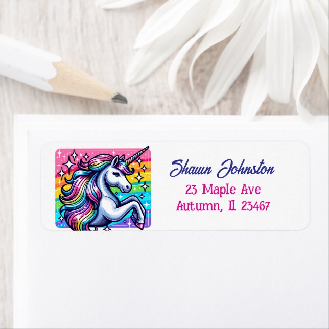 Rainbow Unicorn Éclats Fairytale Personnalisé (En situation)